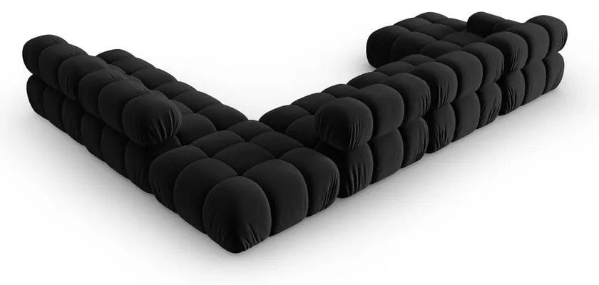 Czarna aksamitna sofa 379 cm Bellis – Micadoni Home