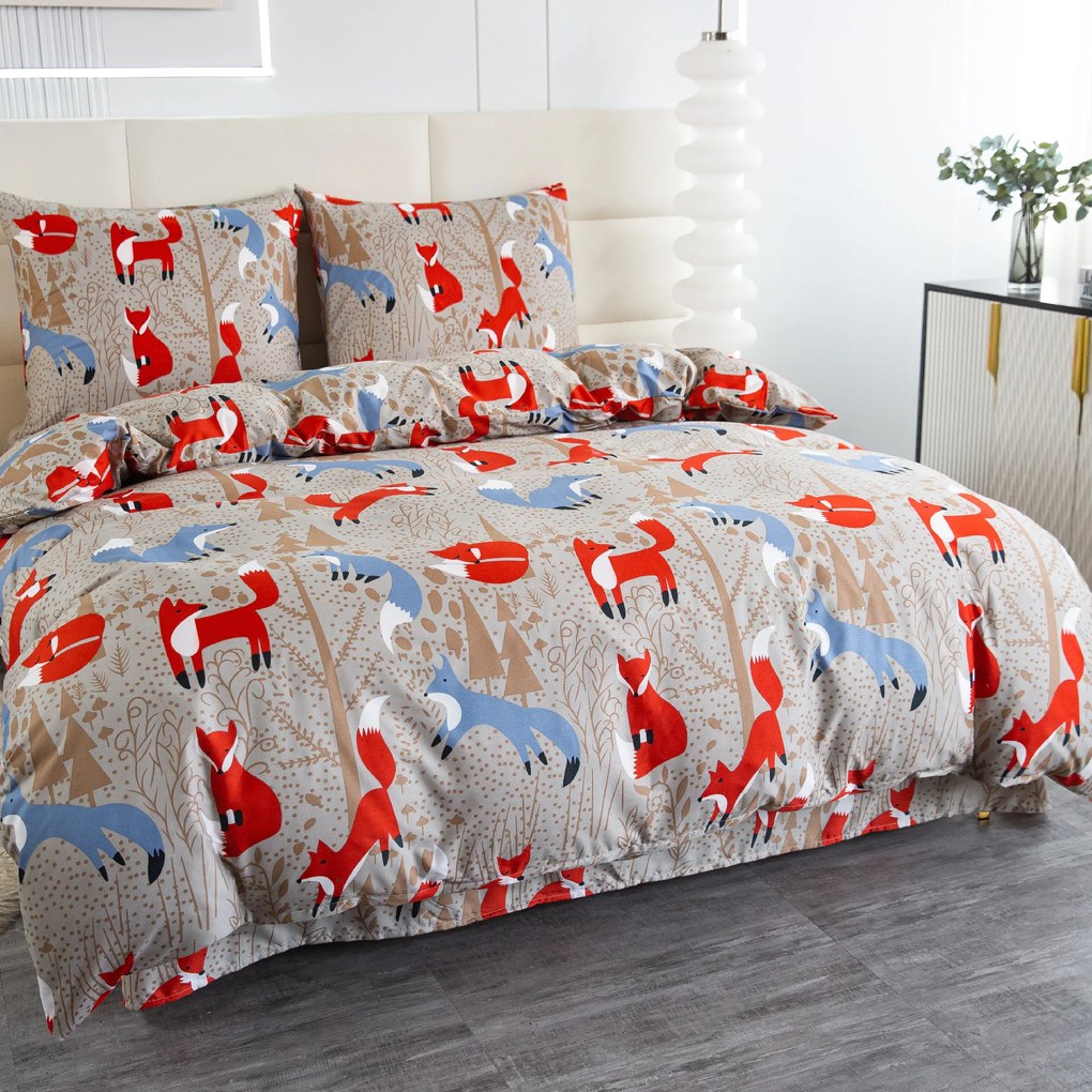 PrzytulneMieszkanie.pl PrzytulneMieszkanie.pl Pościel z mikrofibry RED FOX brązowa Rozmiar pościeli: 70 x 90 cm | 140 x 200 cm