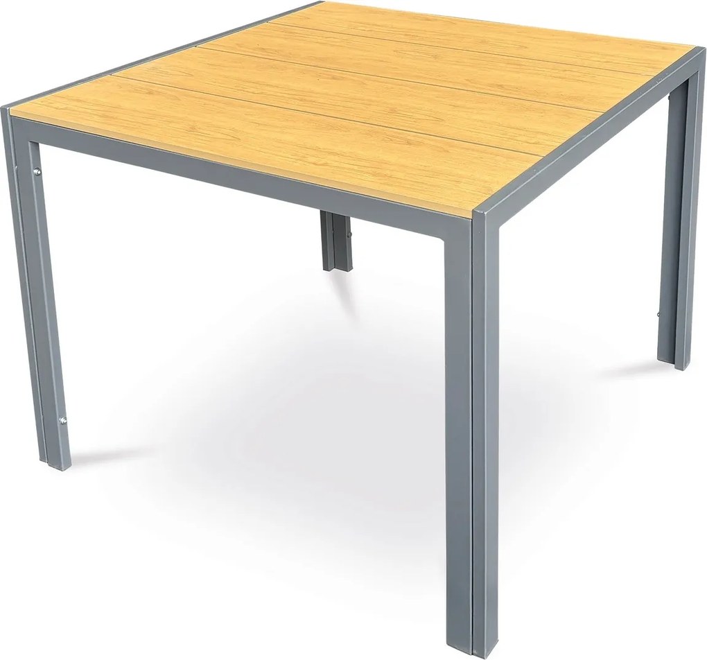 Autronic Stół ogrodowy, metal, polywood, brązowy, AZ T-S1209 OAK