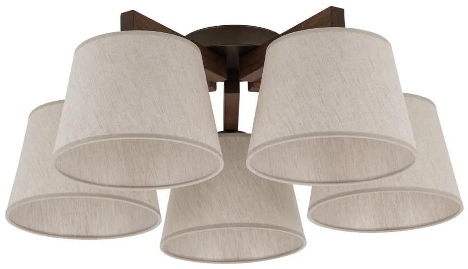 Brilagi - Przysufitowy żyrandol LATTE 5xE27/15W/230V sosna/kremowy