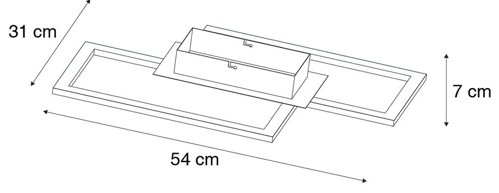 Plafon / Lampy sufitowe czarny w tym LED 3-stopniowy ściemniacz 54 cm - Georgi Nowoczesny Oswietlenie wewnetrzne