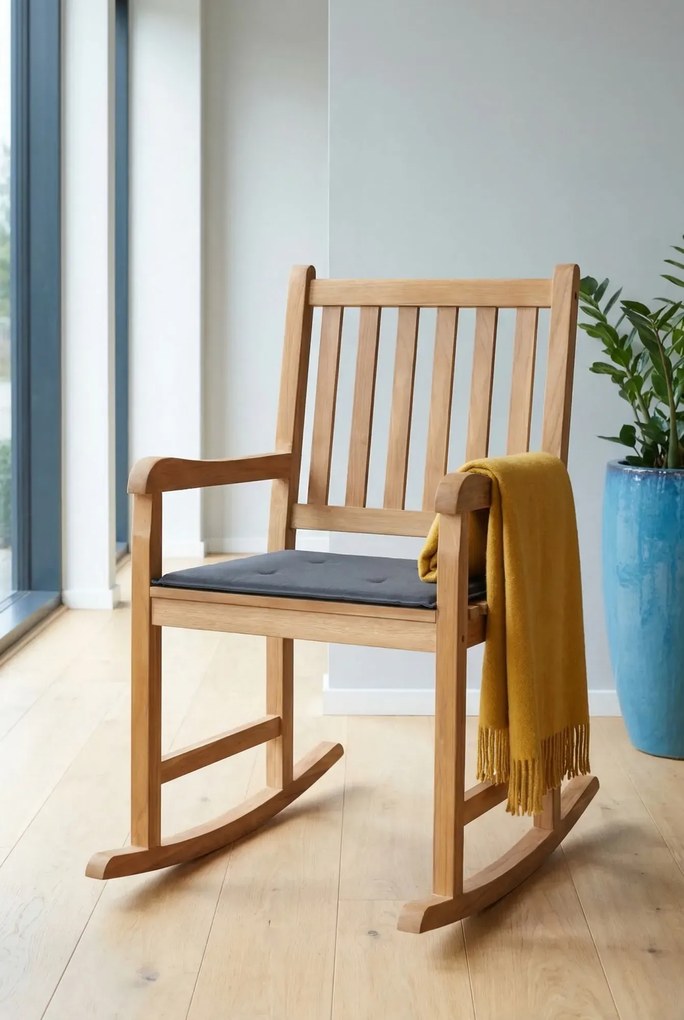 Fotel ogrodowy bujany z antracytową poduszką G7-A15