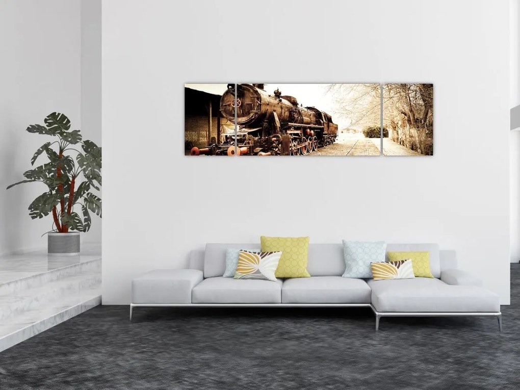 Obraz - Zabytkowa lokomotywa (170x50 cm)