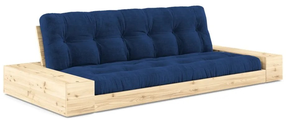 Niebieska sztruksowa rozkładana sofa 244 cm Base – Karup Design