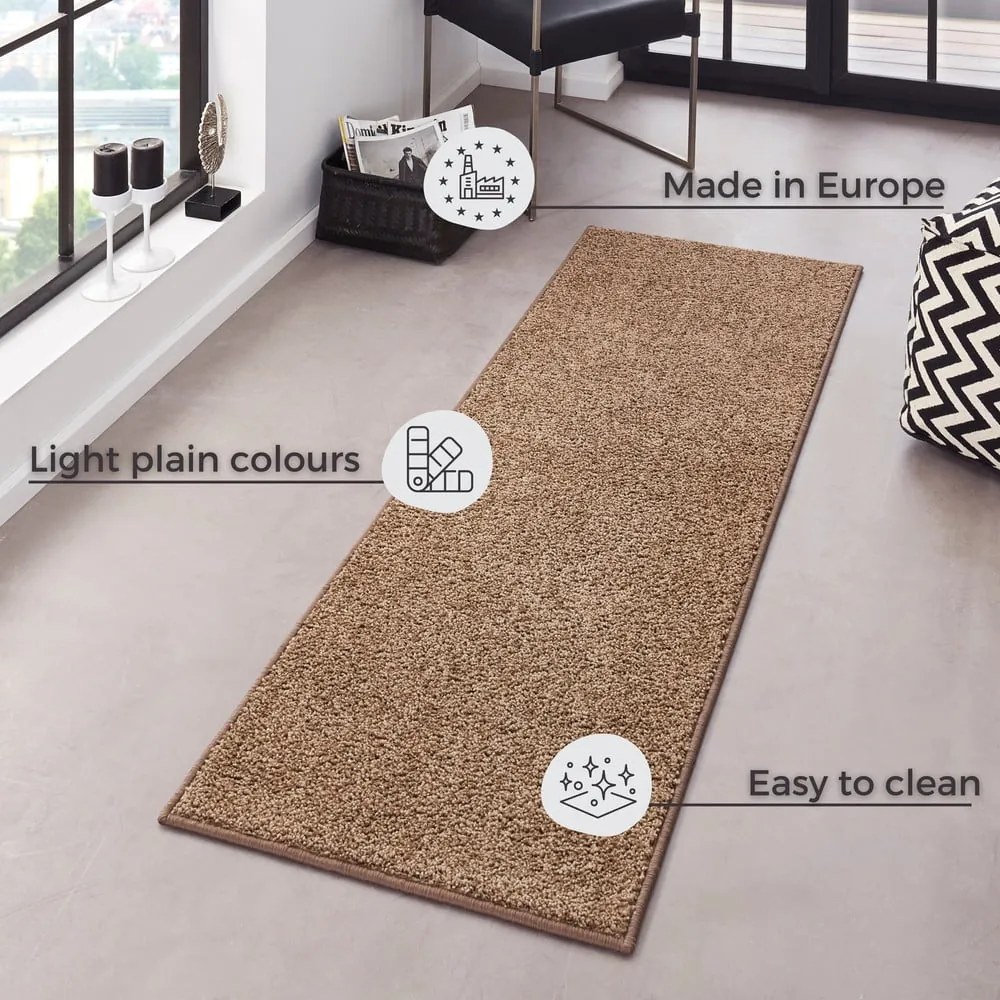 Brązowy chodnik Hanse Home Pure, 80x400 cm