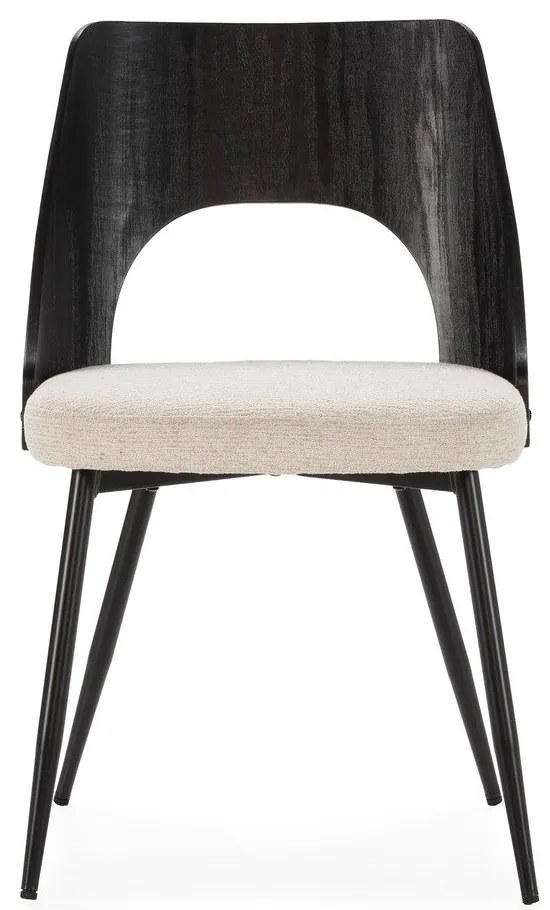 Czarne/kremowe tapicerowane krzesła zestaw 2 szt. Gilda – MOME