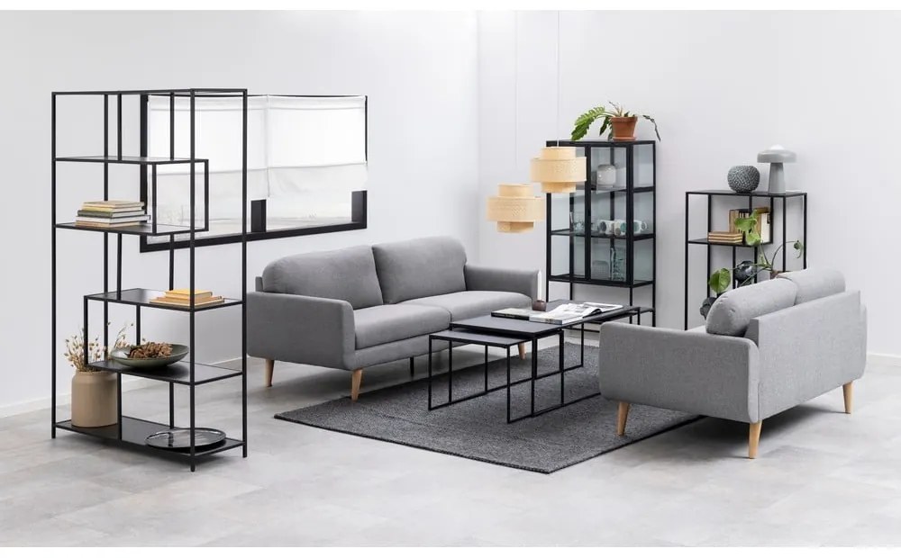 Stoliki z blatem w dekorze marmuru w kolorze matowej czerni zestaw 3 szt. 60x120 cm Infinity – Actona