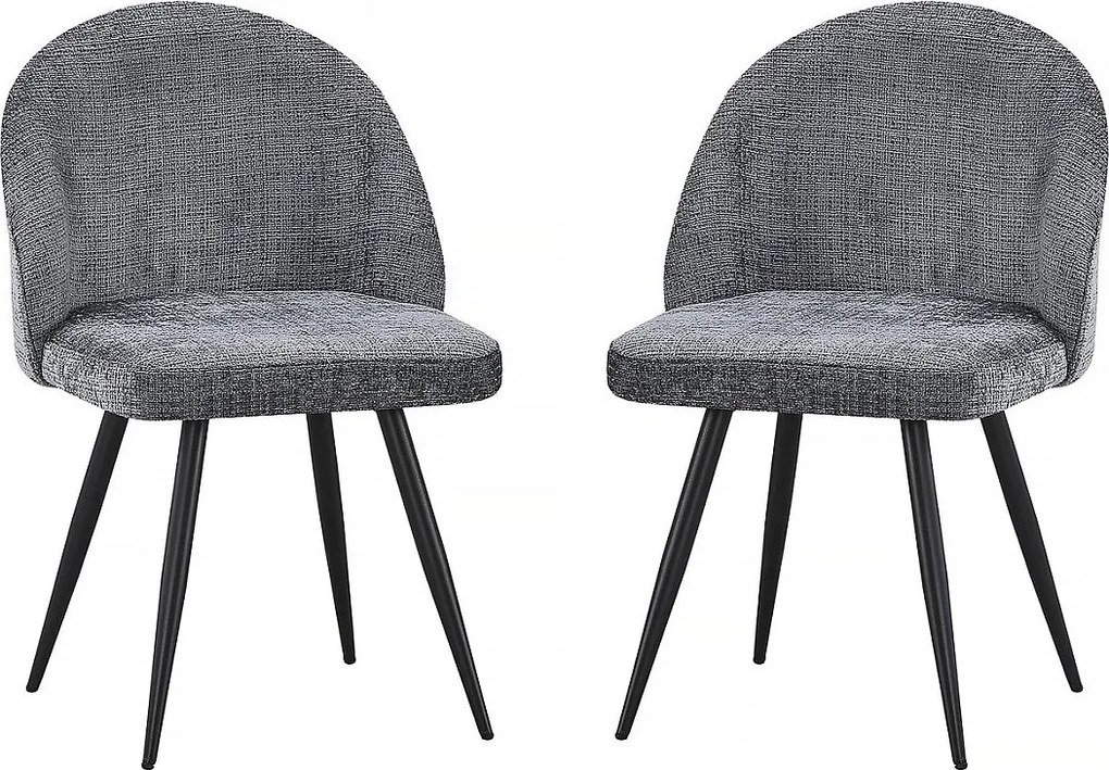 Zestaw 2 krzeseł materiałowych "Samuel" - 53 x 51 x 82 cm - Szary