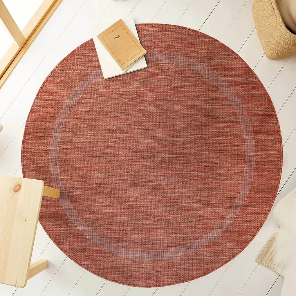 Dywan zewnętrzny Relax ceglany 120 cm x 120 cm koło