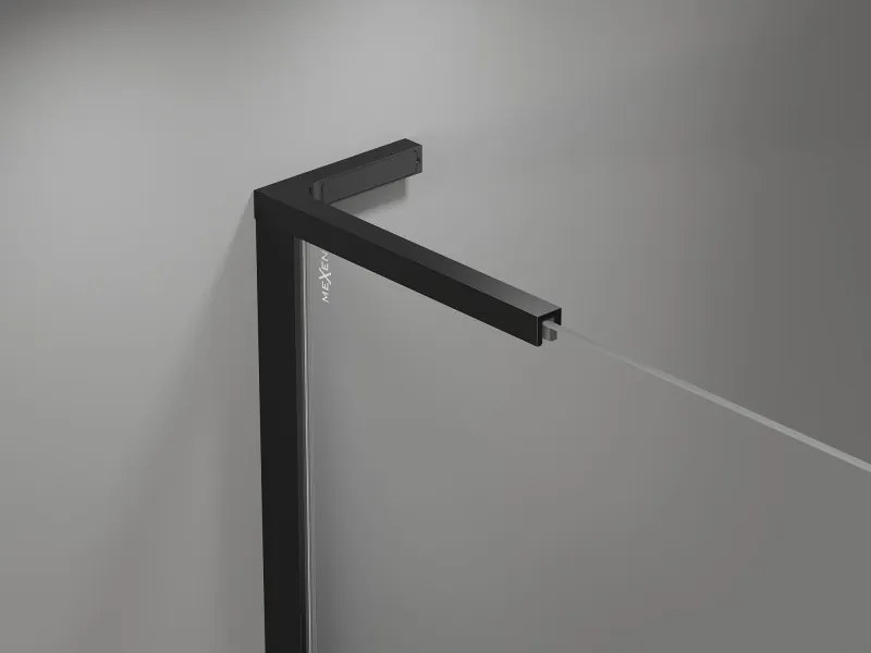 Mexen Mist L parawan nawannowy 2-skrzydłowy prawy 120 x 150 cm, czarna ramka, czarny - 8A9L-120-011-70-70-P