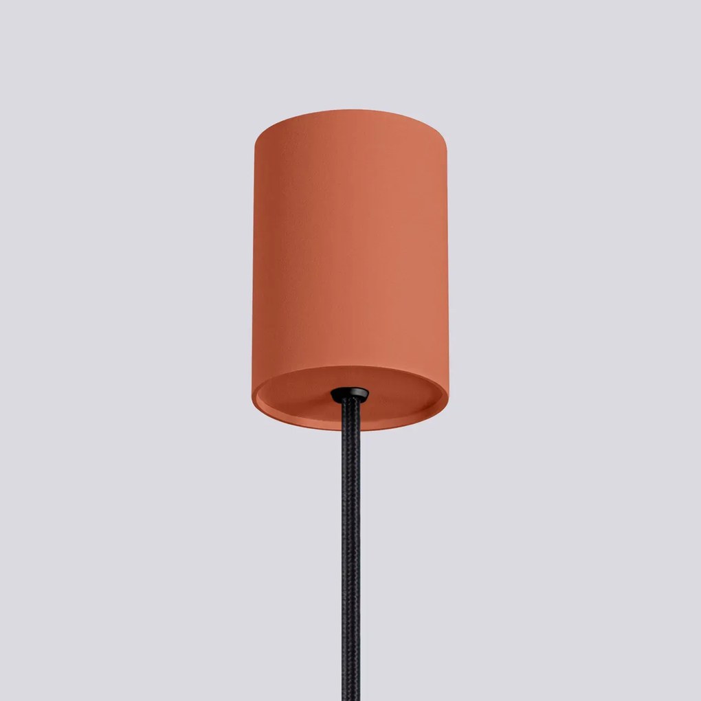 Lampa wisząca HALO 1 ochra czerwona ryflowana SOLLUX LIGHTING