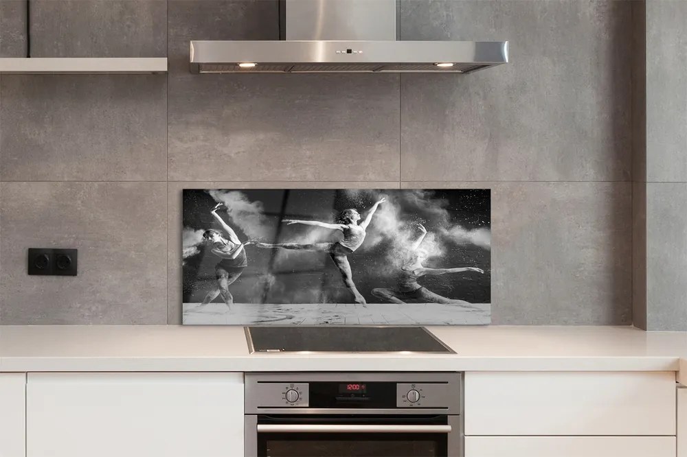 Panel szklany do Kuchni Taniec Baletowy w Oparach Dymu