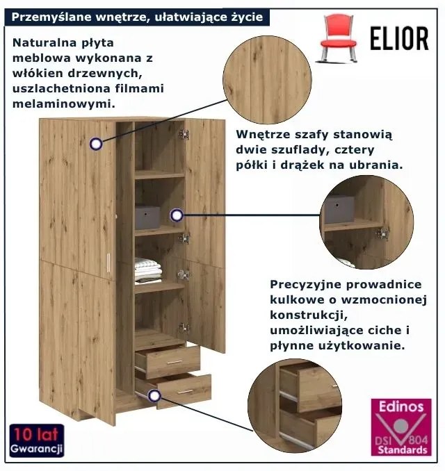 Nowoczesna szafa dąb artisan A9-D17