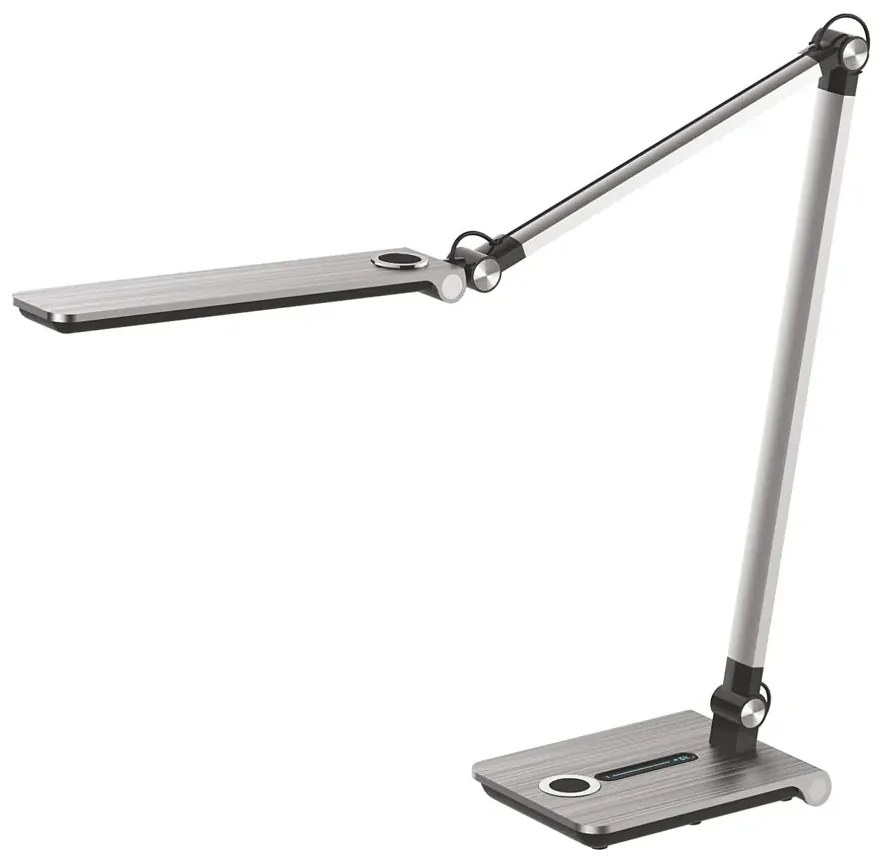 Srebrna nowoczesna lampka biurkowa LED - 4X A508 H8-F79