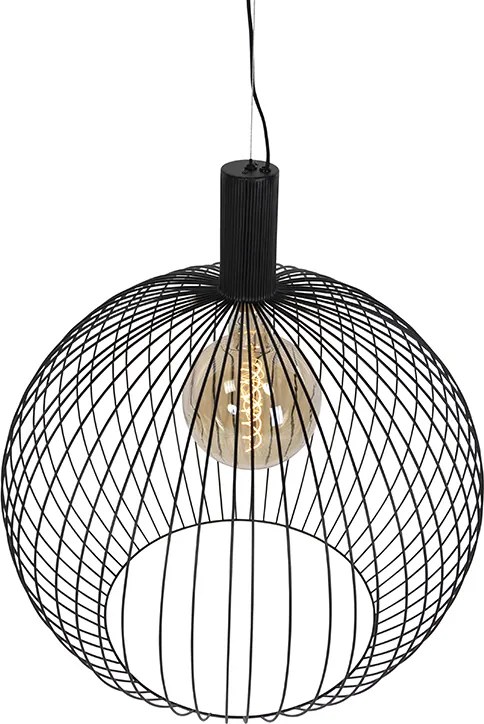 Designerska lampa wisząca okrągła czarna 70 cm - Dos