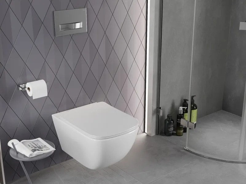 Mexen Timo miska wc Rimless Tornado z deską wolnoopadającą slim, duroplast, biała połysk - 30650200T
