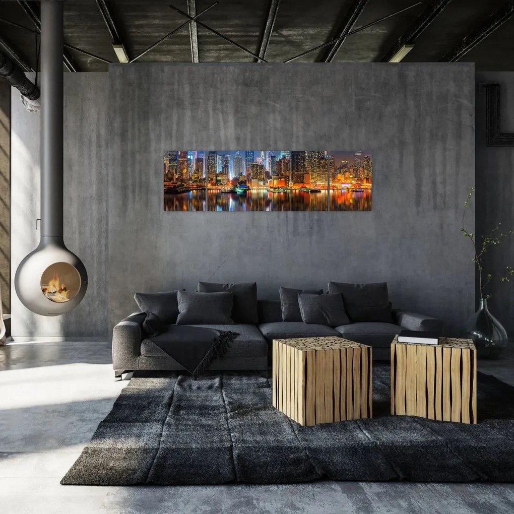 Obraz Manhattanu w nocy (170x50 cm)