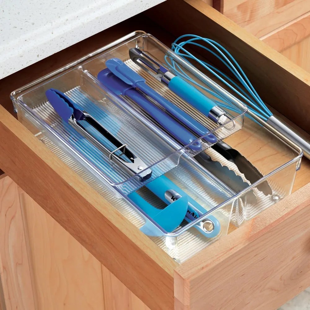 Dwupoziomowy organizer do szuflad kuchennych iDesign Linus, 31x20 cm