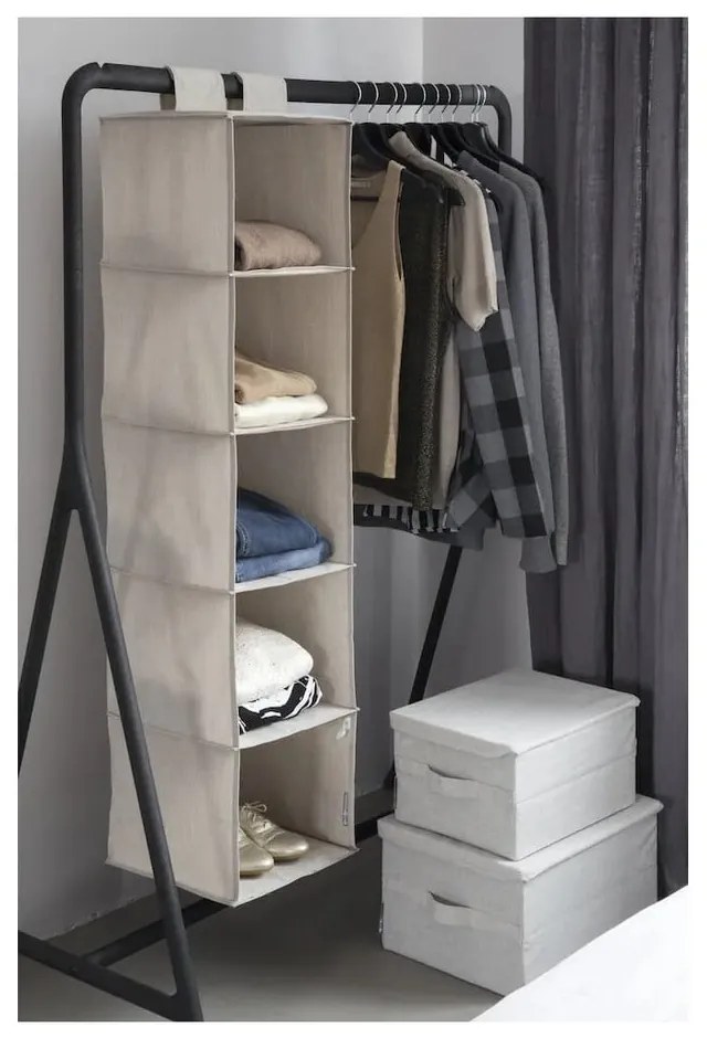 Czarny tekstylny pojemnik z pokrywką 35x19x26 cm Soft Storage – Bigso Box of Sweden