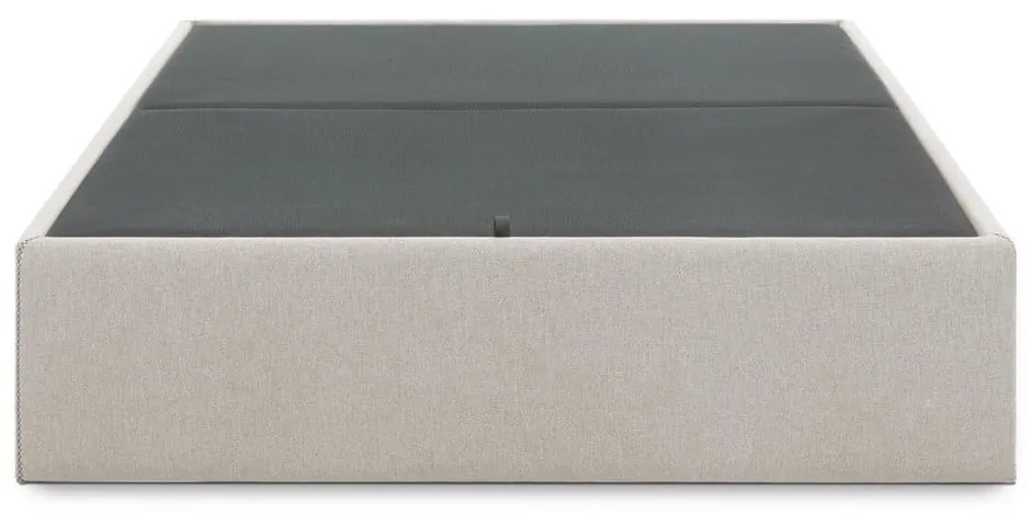 Beżowe tapicerowane łóżko dwuosobowe ze schowkiem 140x190 cm Matters – Kave Home