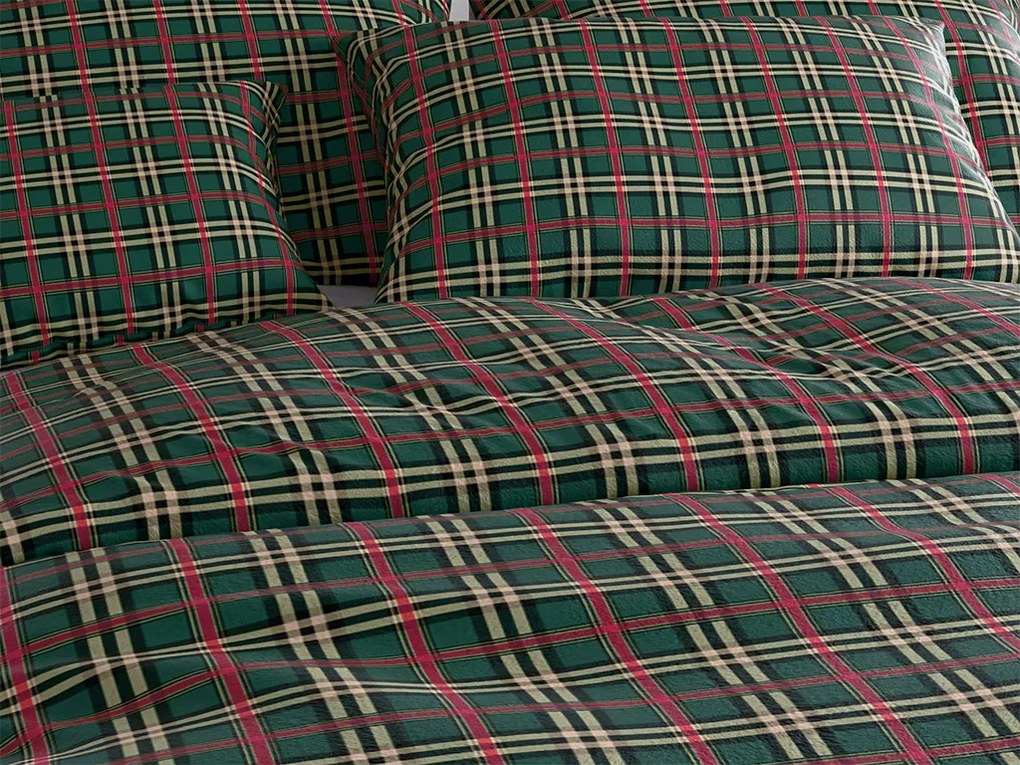 PrzytulneMieszkanie.pl PrzytulneMieszkanie.pl Pościel z mikropluszu GLENMOORE zielona Rozmiar pościeli: 70 x 90 cm | 140 x 200 cm