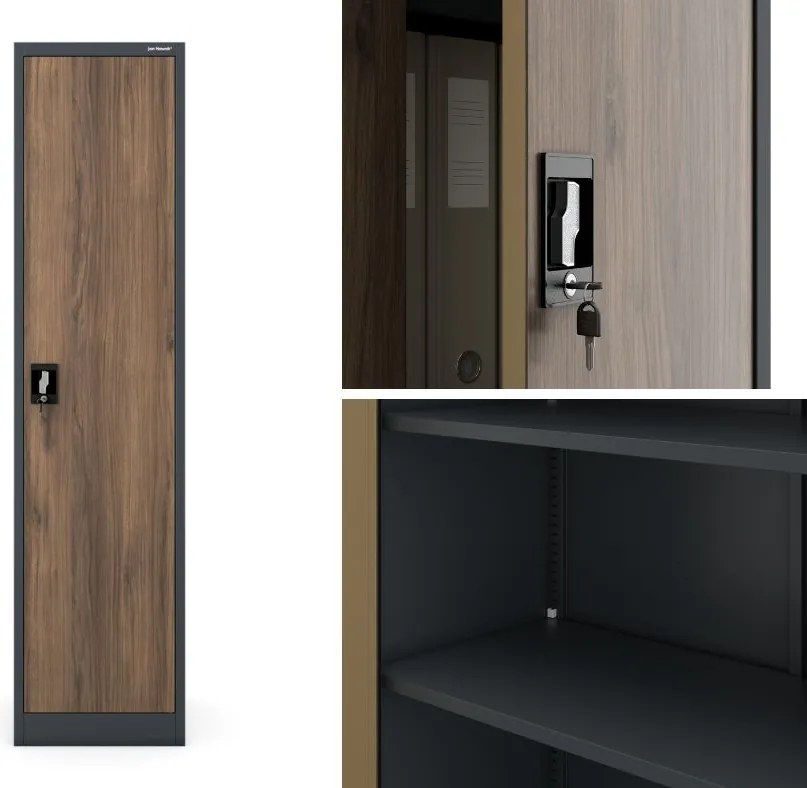 Szafa biurowa Eco Design Alex 45x40x185 cm antracyt/orzech