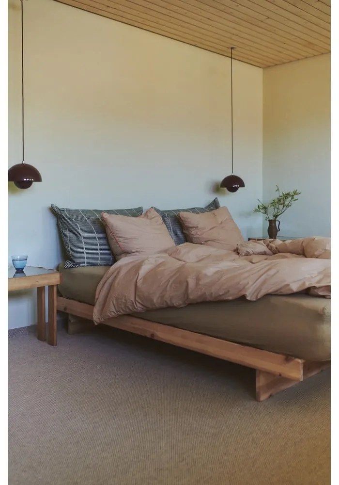 Naturalne łóżko z litego drewna sosnowego ze stelażem 120x200 cm Kanso – Karup Design