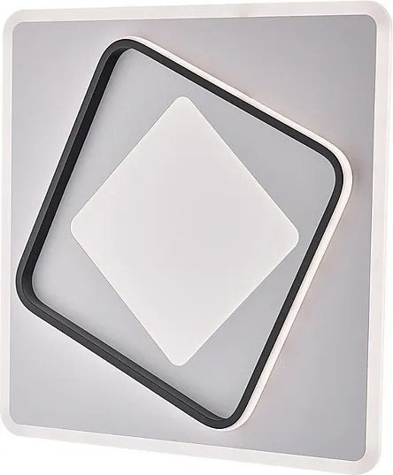 Lampa sufitowa Lulù z metalu i aluminium lakierowana na biało i czarno ze zintegrowaną diodą LED CCT + pilot H.6 Ø50 BL318-PBC