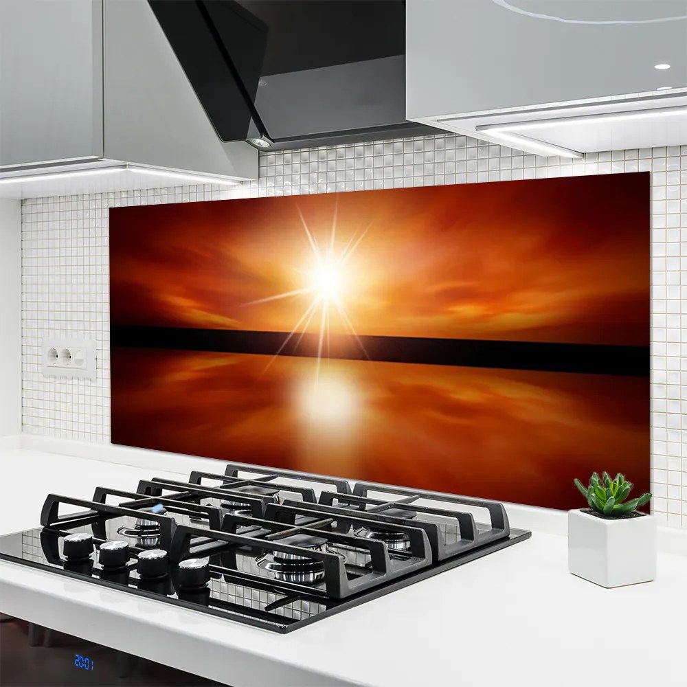 Panel Szklany do Kuchni Niebiański Odblask W Wodzie