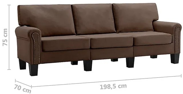 Trzyosobowa brązowa sofa - Alaia 3X