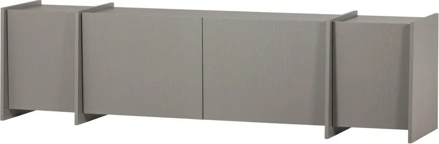 Szara szafka pod TV w dekorze jesionu 200x53x44 cm Brock – WOOOD