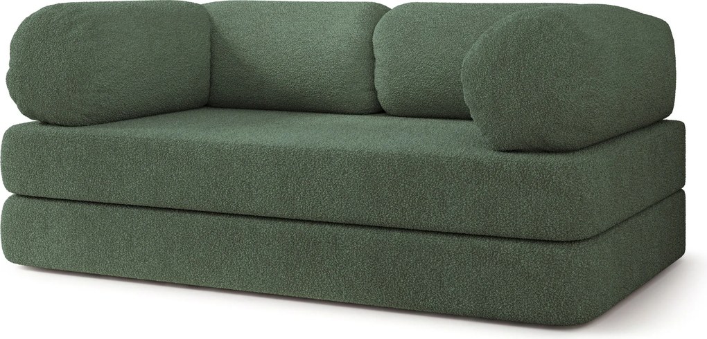 Masseno Sofa piankowa EIREN z funkcją spania, Kanapa z pianki do salonu, Bezmontażowa, Tkanina bucle – Zielony QUELLE 37