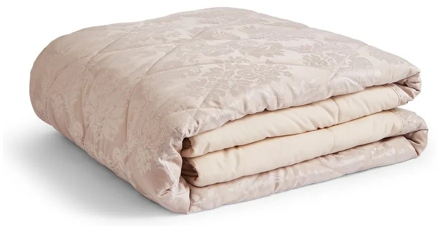 Beżowa adamaszkowa narzuta pikowana 240x260 cm Damask Jacquard – Catherine Lansfield