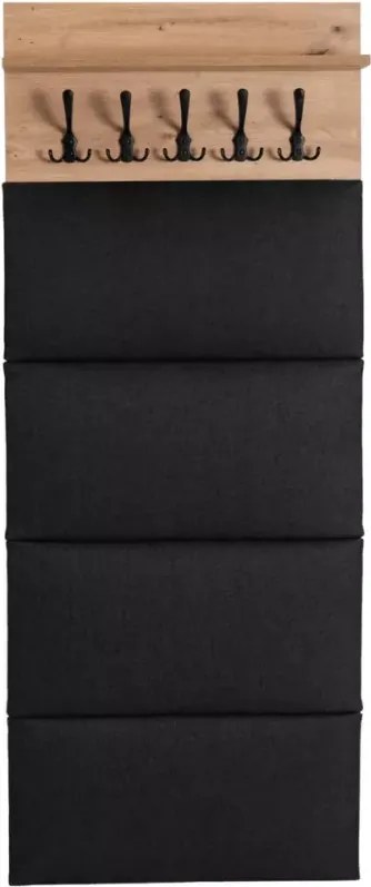Wieszak ścienny Suspended dąb artisan/grafit z półką – nowoczesny do przedpokoju