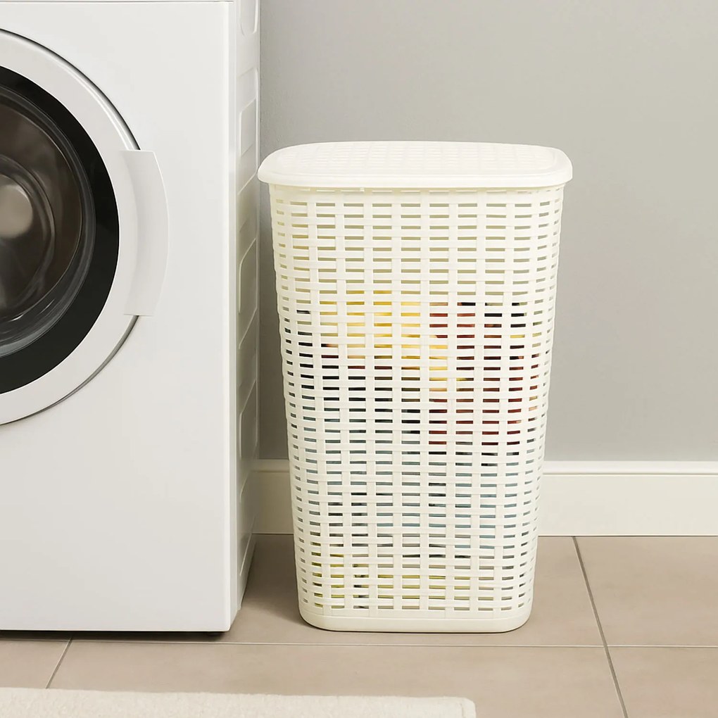 Kosz na pranie z plastiku z recyklingu, 53 l