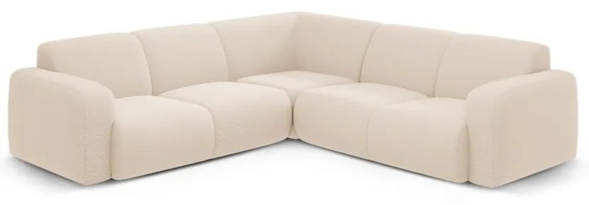 Beżowy narożnik z materiału bouclé (strona zmienna/w kształcie litery L) Molino – Micadoni Home