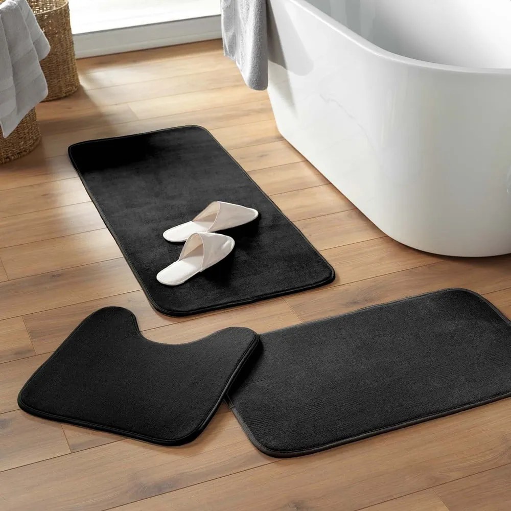 Czarny dywanik łazienkowy do WC 45x45 cm Vitamine – douceur d'intérieur