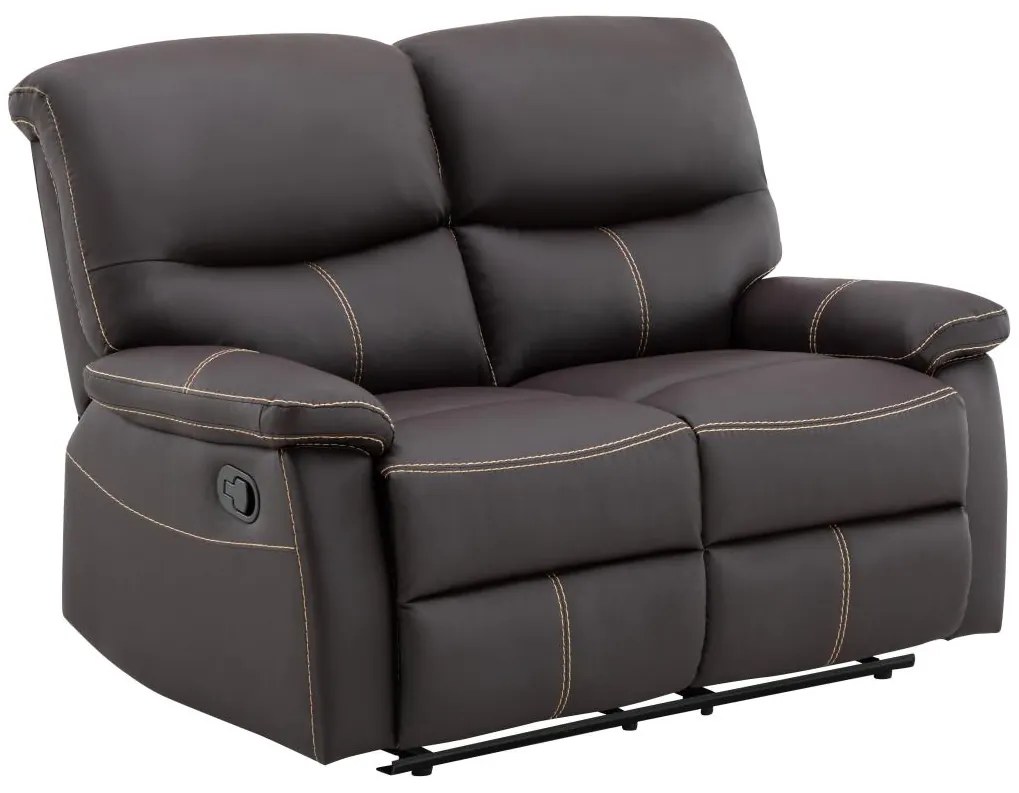 Kanapa 2-osobowa z funkcją relax z ekoskóry , kolor brązowy CANBY