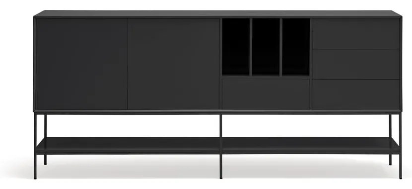 Czarna komoda 220x98x45 cm Platt – Teulat