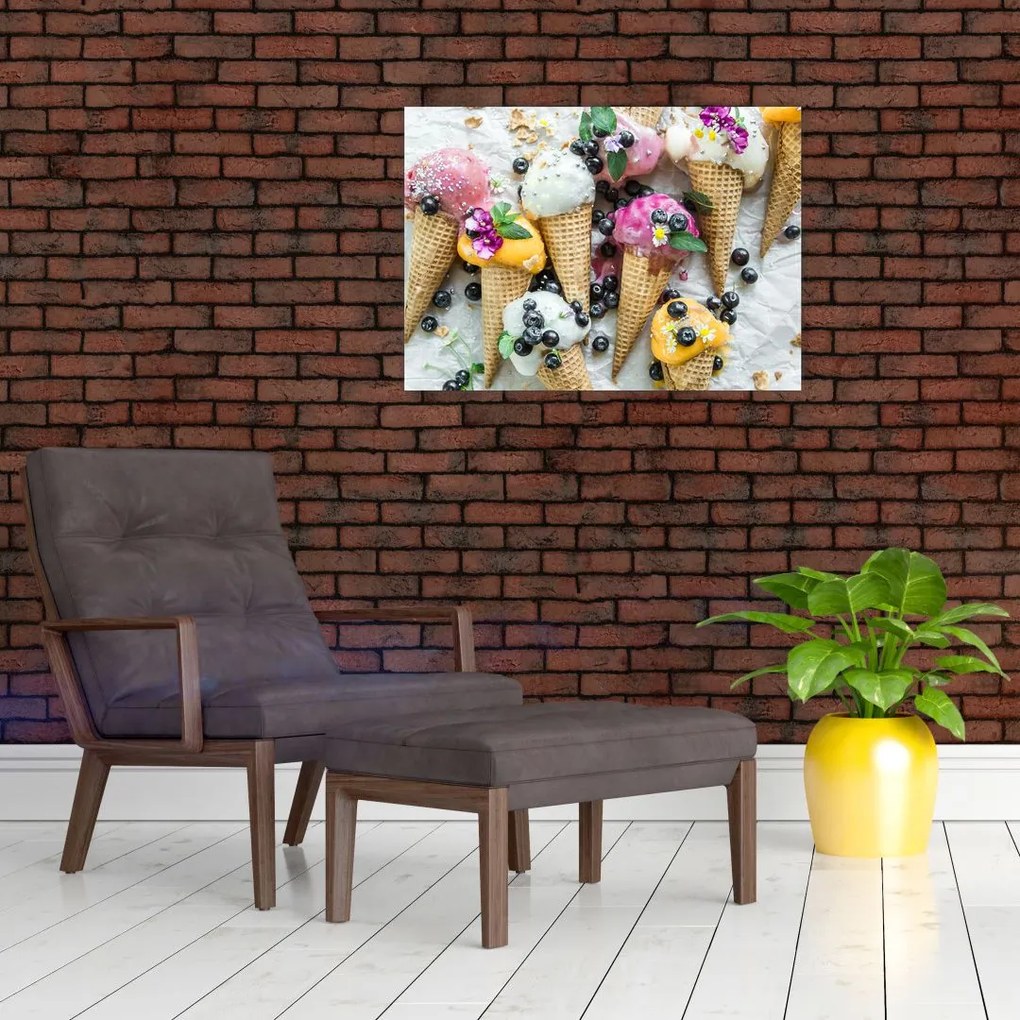 Obraz na szkle - z lodami (70x50 cm)