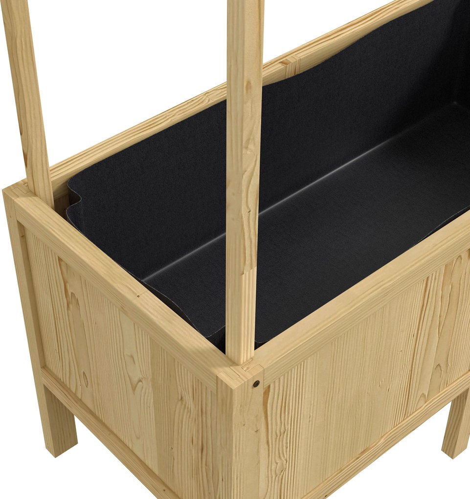 Outsunny Wysokie Łóżko Ogrodowe Drewniane z Tunel Foliowy Skrzynia na Rośliny 110x60x152cm Naturalne | Aosom PL