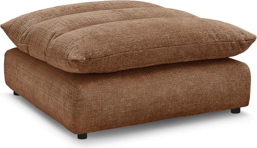 Pomarańczowy podnóżek z tkaniny szenilowej Neil – Bobochic Paris