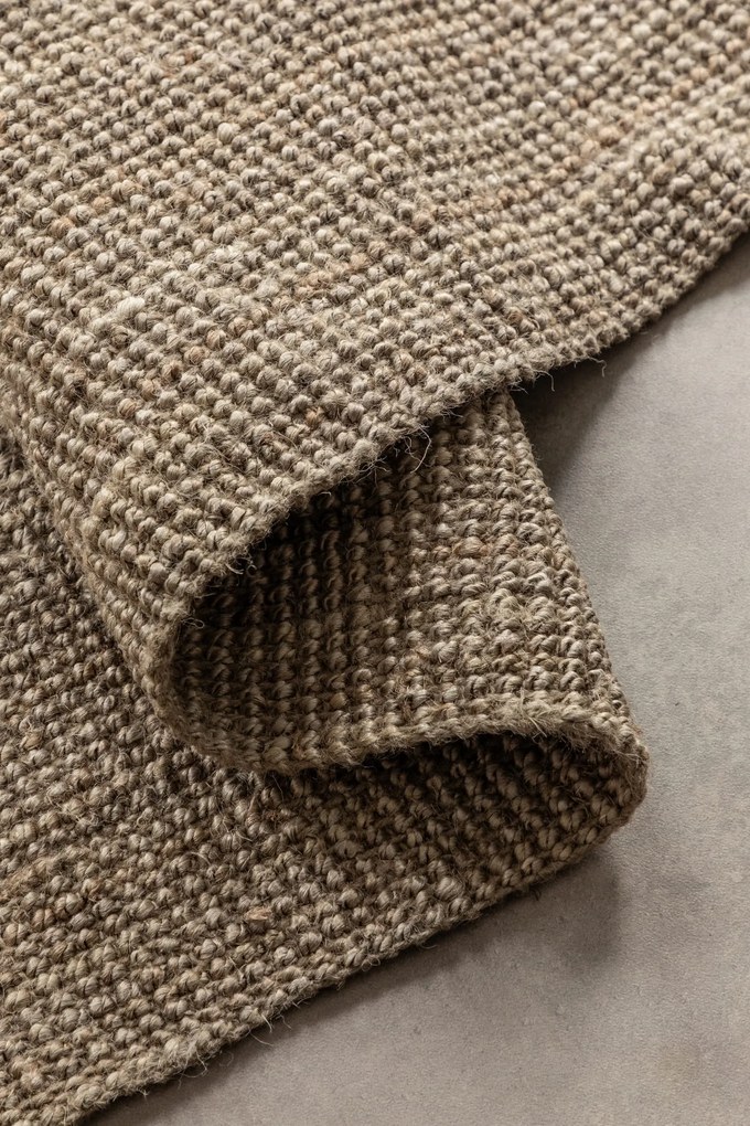 Dywan naturalny jutowy ręcznie tkany Boucle brązowo-szary 60 cm x 90 cm
