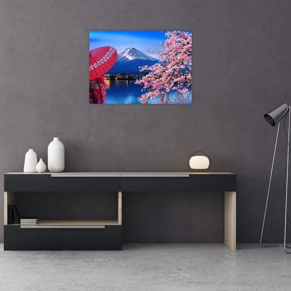 Obraz na szkle - Widok na szczyt, Japonia (70x50 cm)