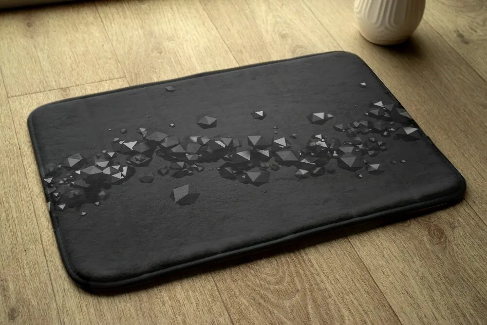 Dywanik łazienkowy Dywanik łazienkowy Czarna Abstrakcja Geometryczna