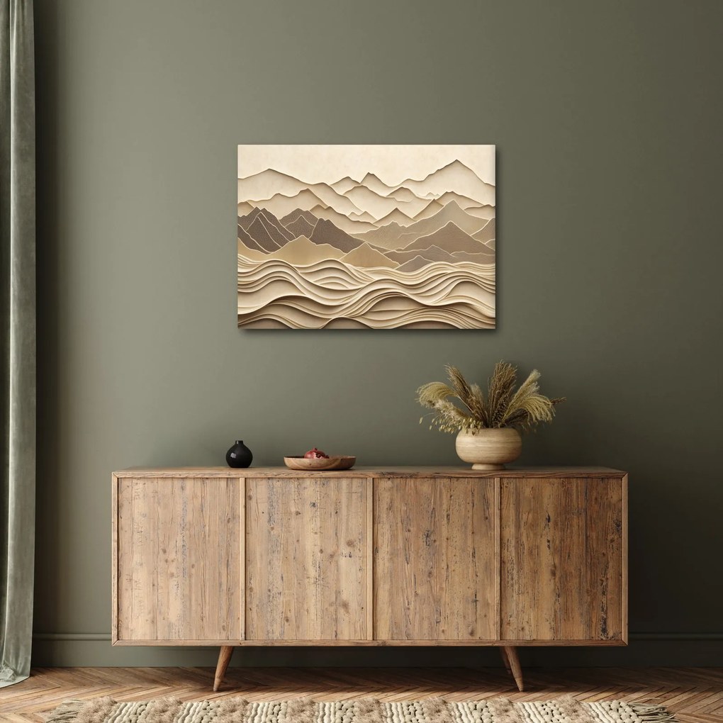 Obraz - 3D linie gór (70x50 cm)