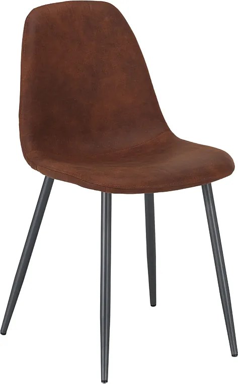 Komplet 4 jasnobrązowych, nowoczesnych krzeseł tapicerowanych "Ginestra" ze skóry ekologicznej, 50x44 cm, 84h