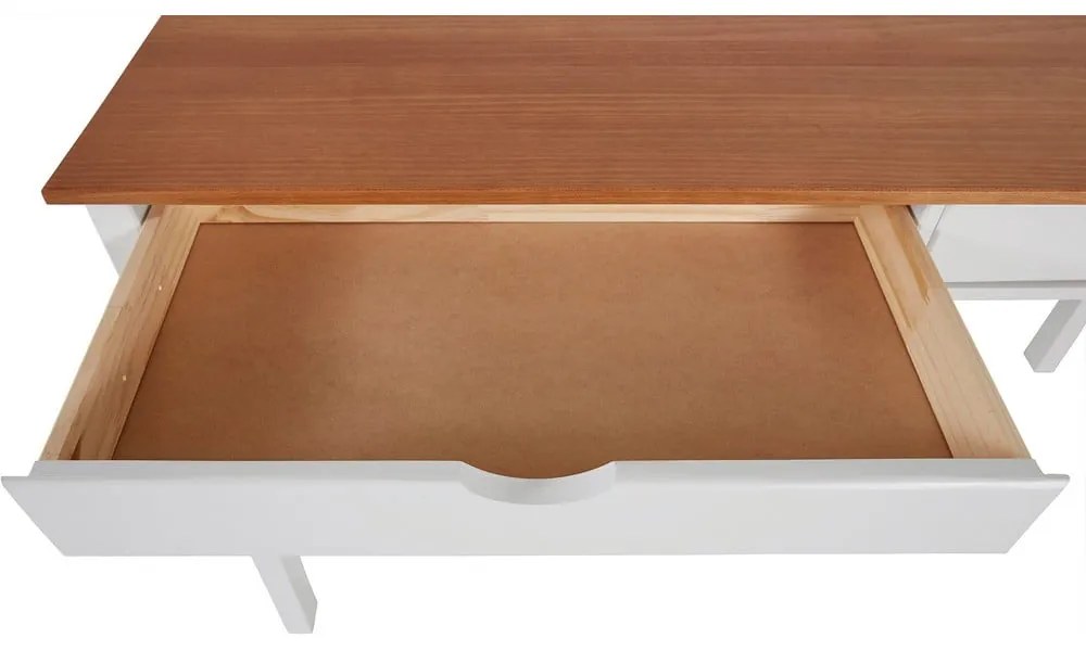 Biało-brązowe biurko Støraa Gava, dł. 140 cm