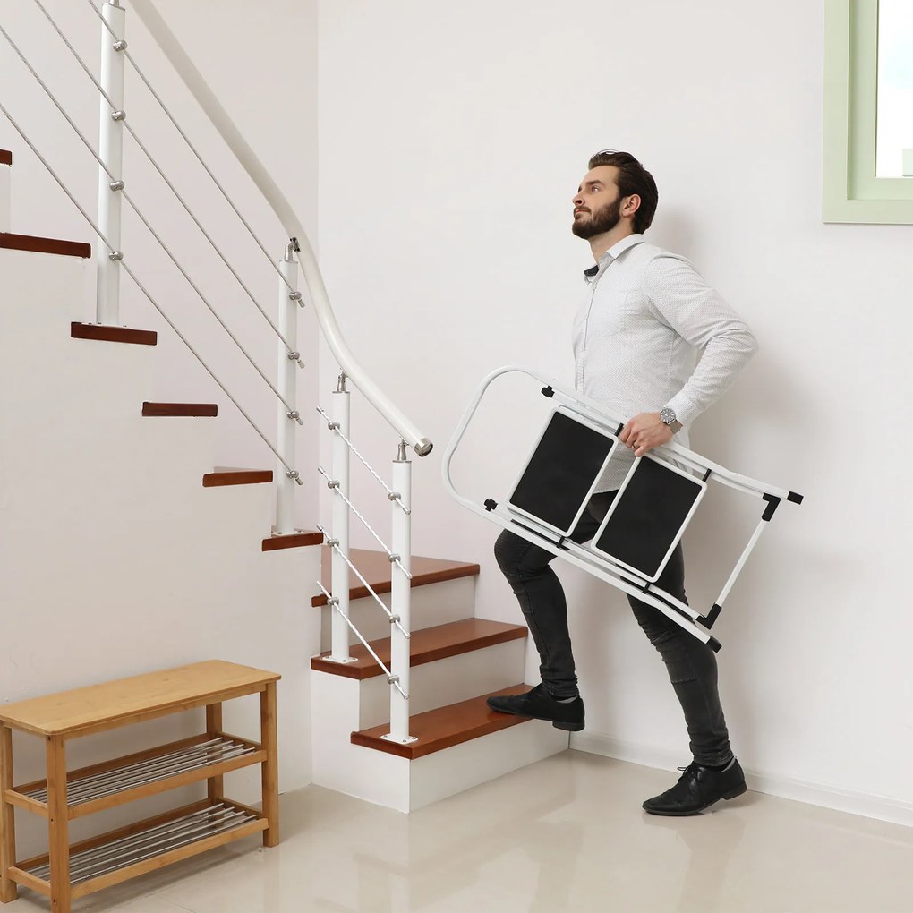 Składane schodki 2 stopnie STEPLADDER, białe