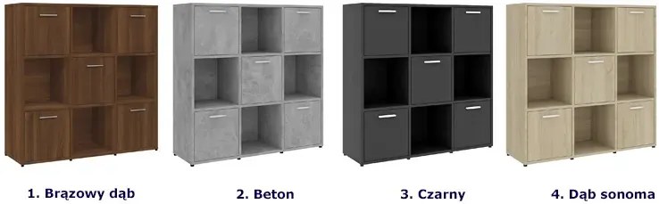 Czarny kwadratowy regał na książki E4-S08